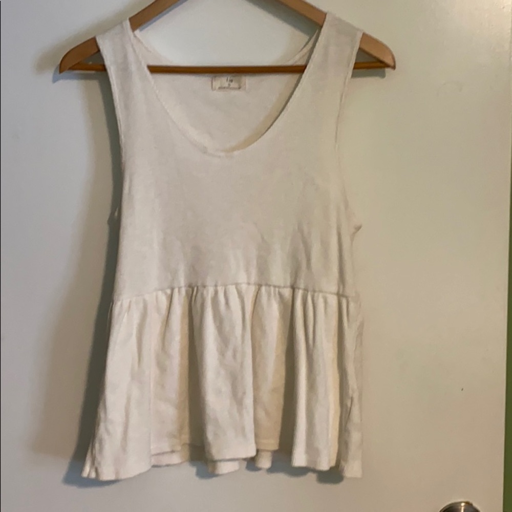 Anthropologie t.la Rhonda Babydoll Tank Ivory